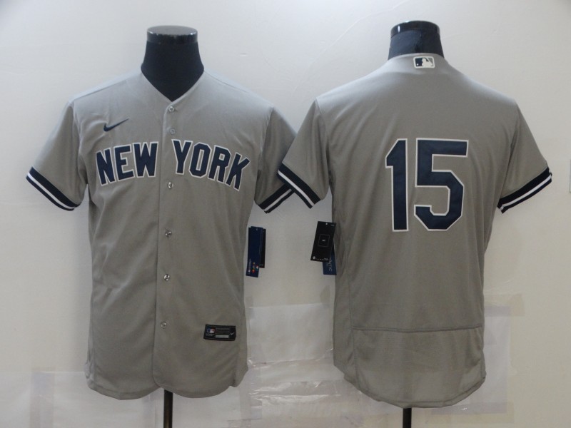 Men New York Yankees #15 No name Grey Elite 2021 Nike MLB Jerseys->los angeles dodgers->MLB Jersey